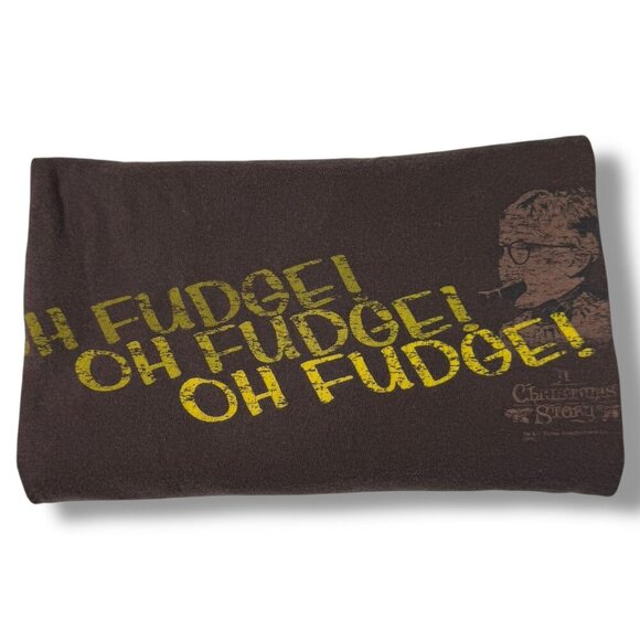 VTG A Christmas Story Oh Fudge T-Shirt Mens Sz XL Brown Short Sleeve Graphic Tee - Picture 2 of 9